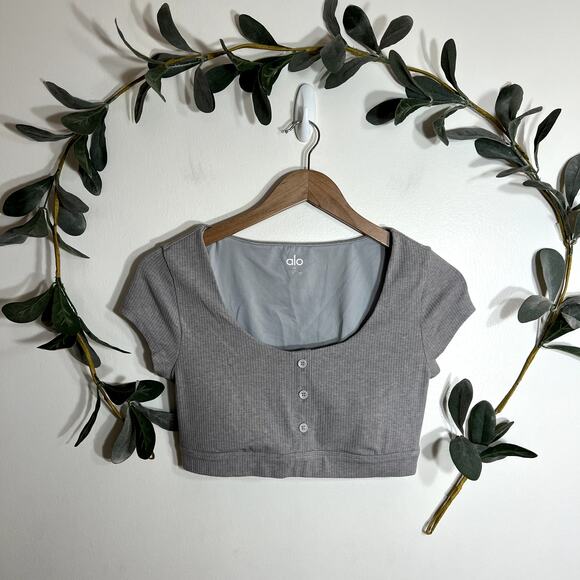 Alo Blissful Henley Bra Top - Picture 1 of 4